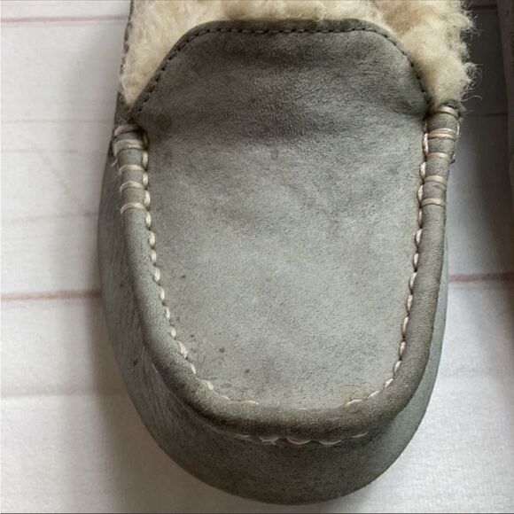 UGG Women’s Ansley Light Gray Suede Slippers - Picture 4 of 13